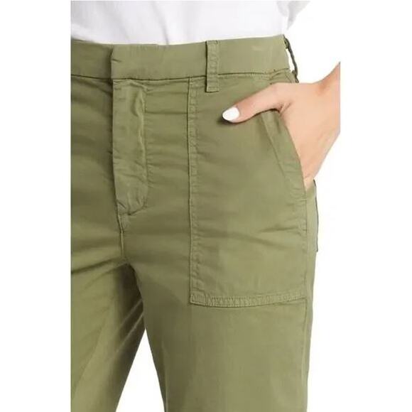 Frank & Eileen Blackstone Utility Pant Mid Rise Crop Straight Army Green Size 12 - Picture 5 of 9